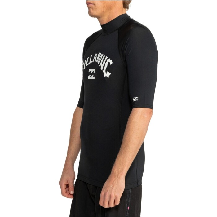 2024 Billabong Hombres Logo Surf Chaleco De Lycra De Manga Corta EBYWR03010 - Black